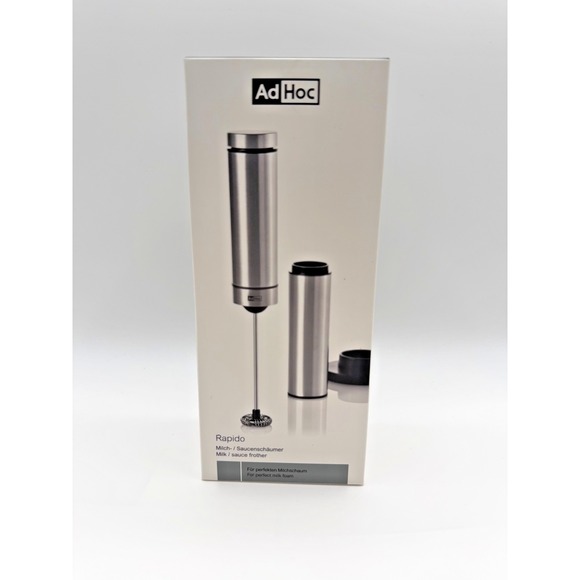 New In Box AdHoc Rapido Automatic Milk & Sauce Frother Stainless Steel and Black - Picture 1 of 3